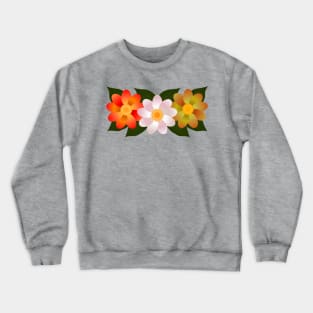 Flower Trio: Orange, White, Amber Crewneck Sweatshirt